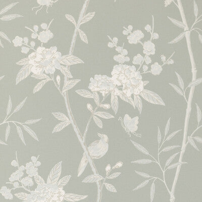 Peony & Blossom - Soft Blue Blue By G P & J Baker | Signature |Animal/Insects Botanical & Floral Wallcovering Print