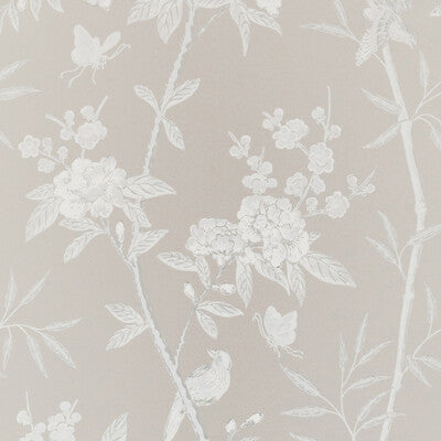 Peony & Blossom - Soft Grey Grey By G P & J Baker | Signature |Animal/Insects Botanical & Floral Wallcovering Print