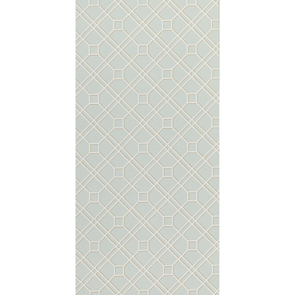 Langdale Trellis - Soft Aqua  By G P & J Baker | Signature Ii Wallpapers |Modern Geometric Wallcovering Print