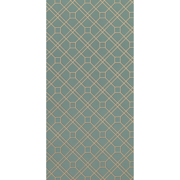 Langdale Trellis - Teal/Bronze By G P & J Baker | Signature Ii Wallcoverings |Modern Geometric Wallcovering Print