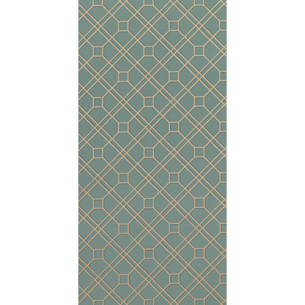 Langdale Trellis - Teal/Bronze  By G P & J Baker | Signature Ii Wallpapers |Modern Geometric Wallcovering Print
