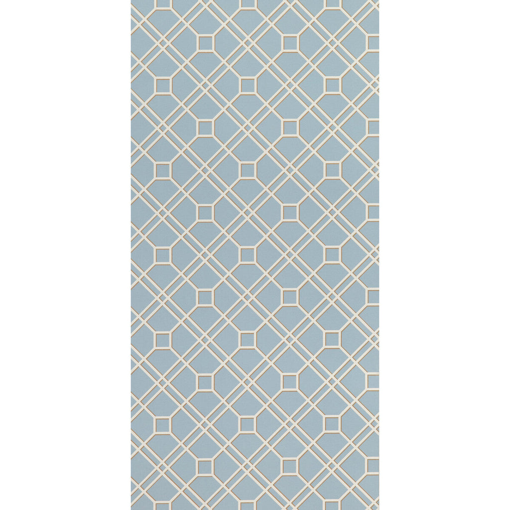 Langdale Trellis - Soft Blue  By G P & J Baker | Signature Ii Wallpapers |Modern Geometric Wallcovering Print
