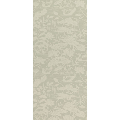 Heron & Lotus Flower - Aqua By G P & J Baker | Signature Ii Wallcoverings |Animal/Insects  Wallcovering