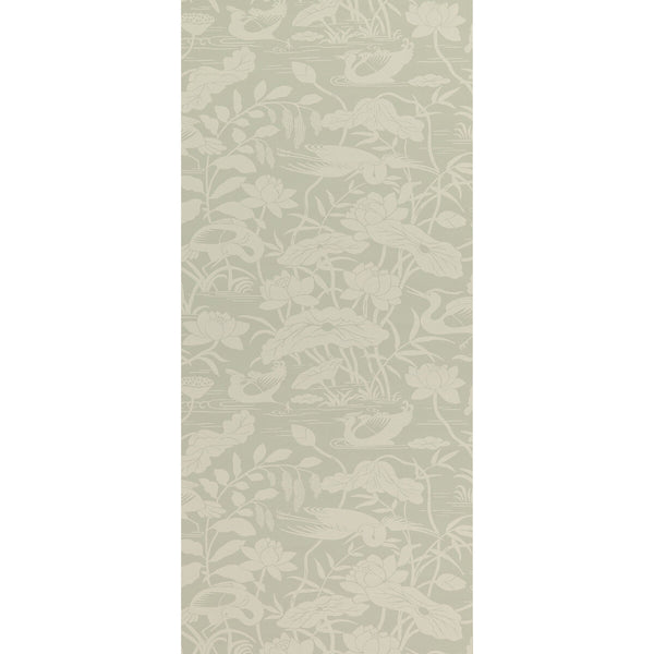 Heron & Lotus Flower - Aqua By G P & J Baker | Signature Ii Wallcoverings |Animal/Insects  Wallcovering