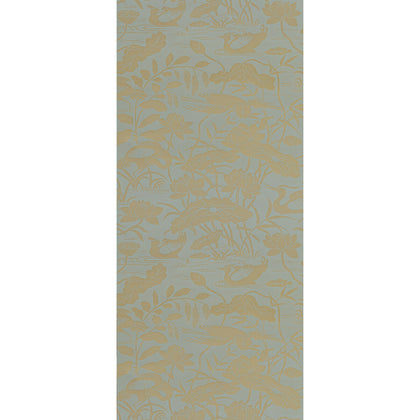Heron & Lotus Flower - Eucalyptus By G P & J Baker | Signature Ii Wallcoverings |Animal/Insects  Wallcovering