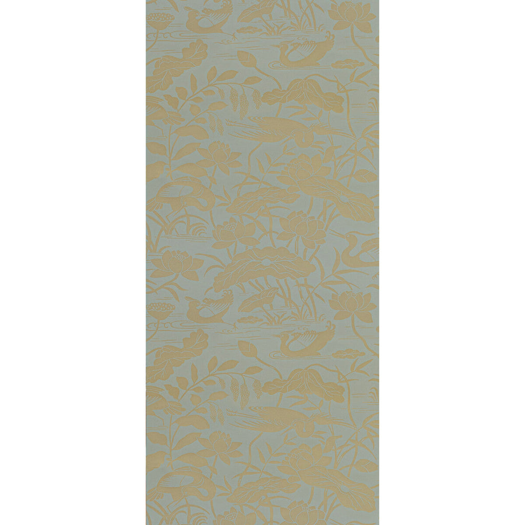 Heron & Lotus Flower - Eucalyptus  By G P & J Baker | Signature Ii Wallpapers |Animal/Insects  Wallcovering