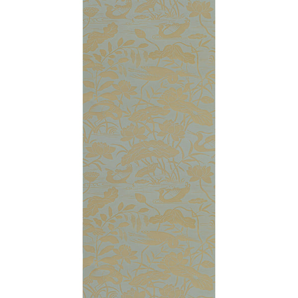 Heron & Lotus Flower - Eucalyptus  By G P & J Baker | Signature Ii Wallpapers |Animal/Insects  Wallcovering