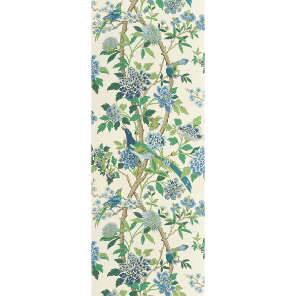 Hydrangea Bird - Emerald/Blue By G P & J Baker | Signature Ii Wallcoverings |Animal/Insects  Wallcovering