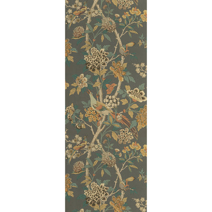 Hydrangea Bird - Charcoal/Sienna By G P & J Baker | Signature Ii Wallcoverings |Animal/Insects  Wallcovering