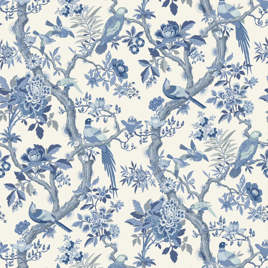 Eltham - Indigo Blue By G P & J Baker | Ashmore Wallpaper |Animal/Insects  Wallcovering