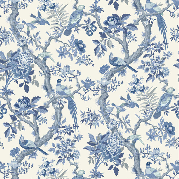 Eltham - Indigo Blue By G P & J Baker | Ashmore Wallpaper |Animal/Insects  Wallcovering