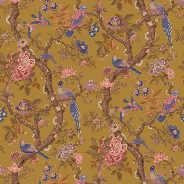 Eltham - Ochre Yellow By G P & J Baker | Ashmore Wallpaper |Animal/Insects  Wallcovering
