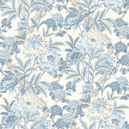 Summer Peony - Blue By G P & J Baker | Ashmore Wallcovering |Botanical & Floral Wallcovering