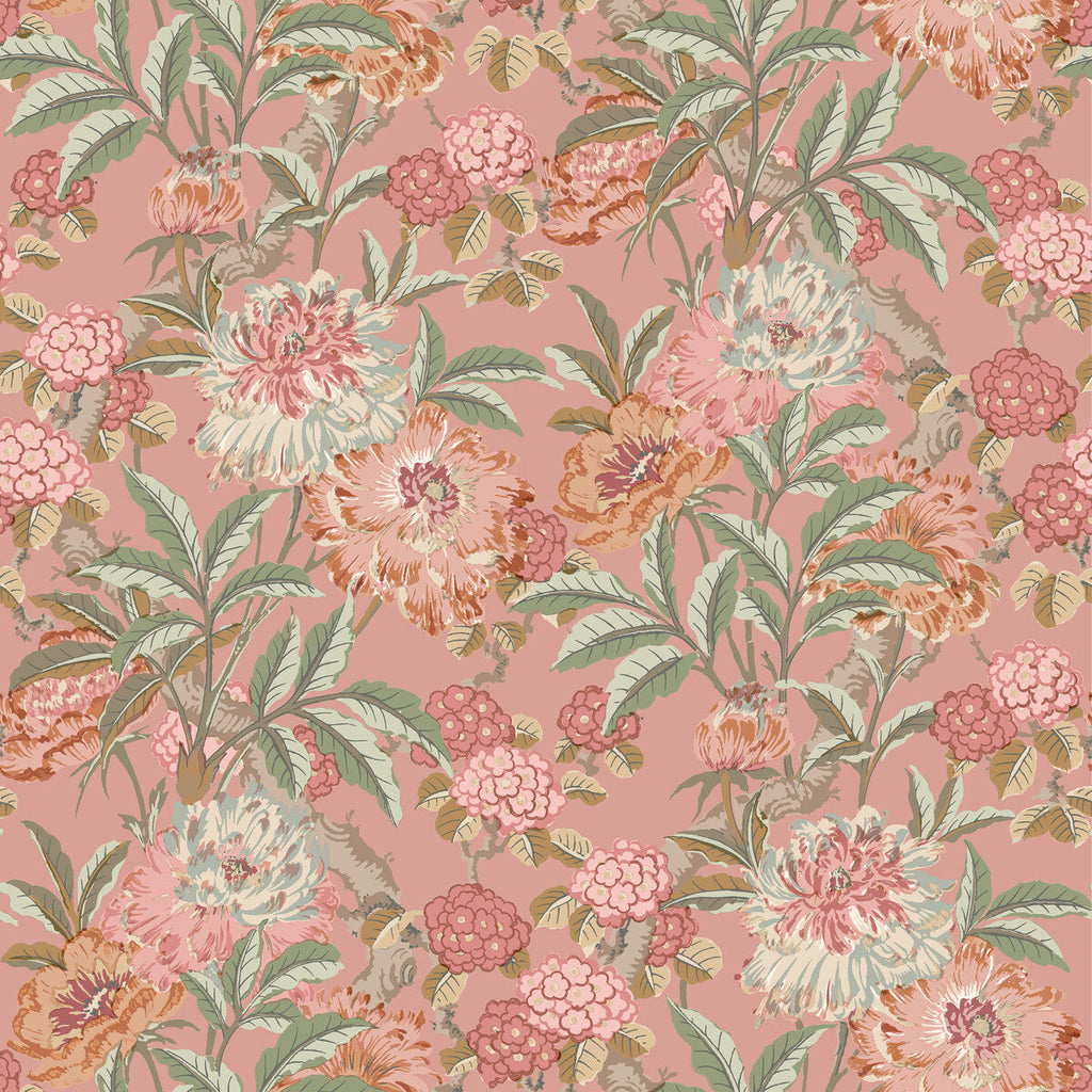 Summer Peony - Red Red By G P & J Baker | Ashmore Wallpaper |Botanical & Floral  Wallcovering