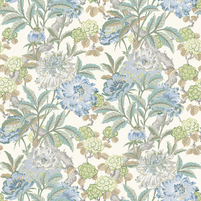 Summer Peony - Aqua Green By G P & J Baker | Ashmore Wallcovering |Botanical & Floral  Wallcovering