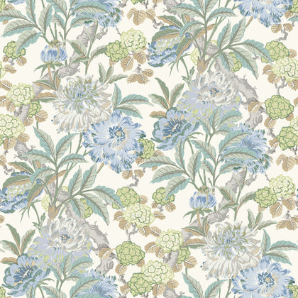 Summer Peony - Aqua Green By G P & J Baker | Ashmore Wallcovering |Botanical & Floral  Wallcovering