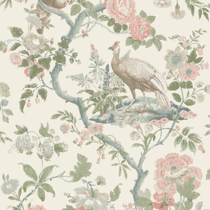 Broughton Rose - Blush Pink By G P & J Baker | Ashmore Wallcovering |Animal/Insects  Wallcovering