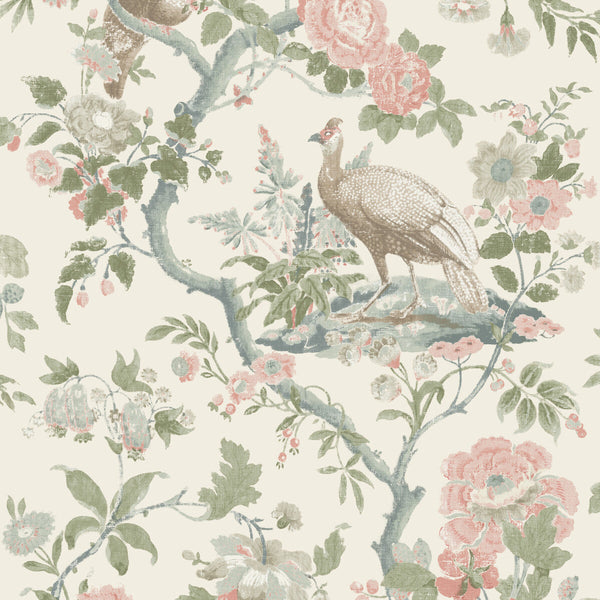 Broughton Rose - Blush Pink By G P & J Baker | Ashmore Wallcovering |Animal/Insects  Wallcovering