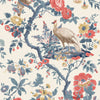 Broughton Rose - Indigo/Red Blue By G P & J Baker | Ashmore Wallpaper |Animal/Insects  Wallcovering