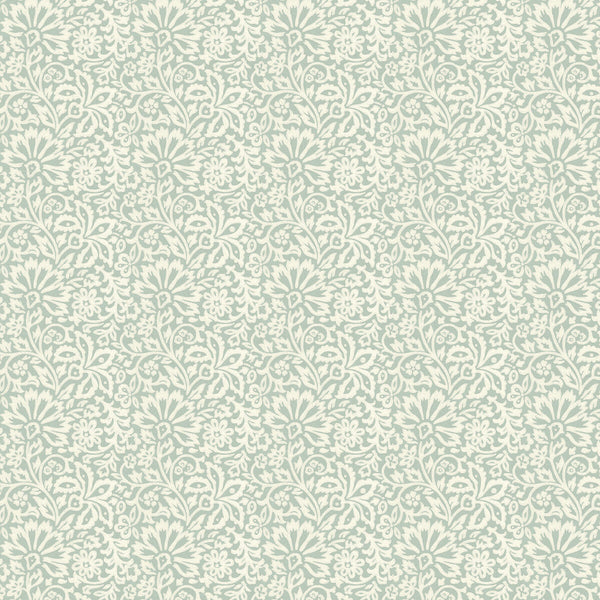 Flora - Aqua Blue By G P & J Baker | Ashmore Wallcovering |Botanical & Floral  Wallcovering