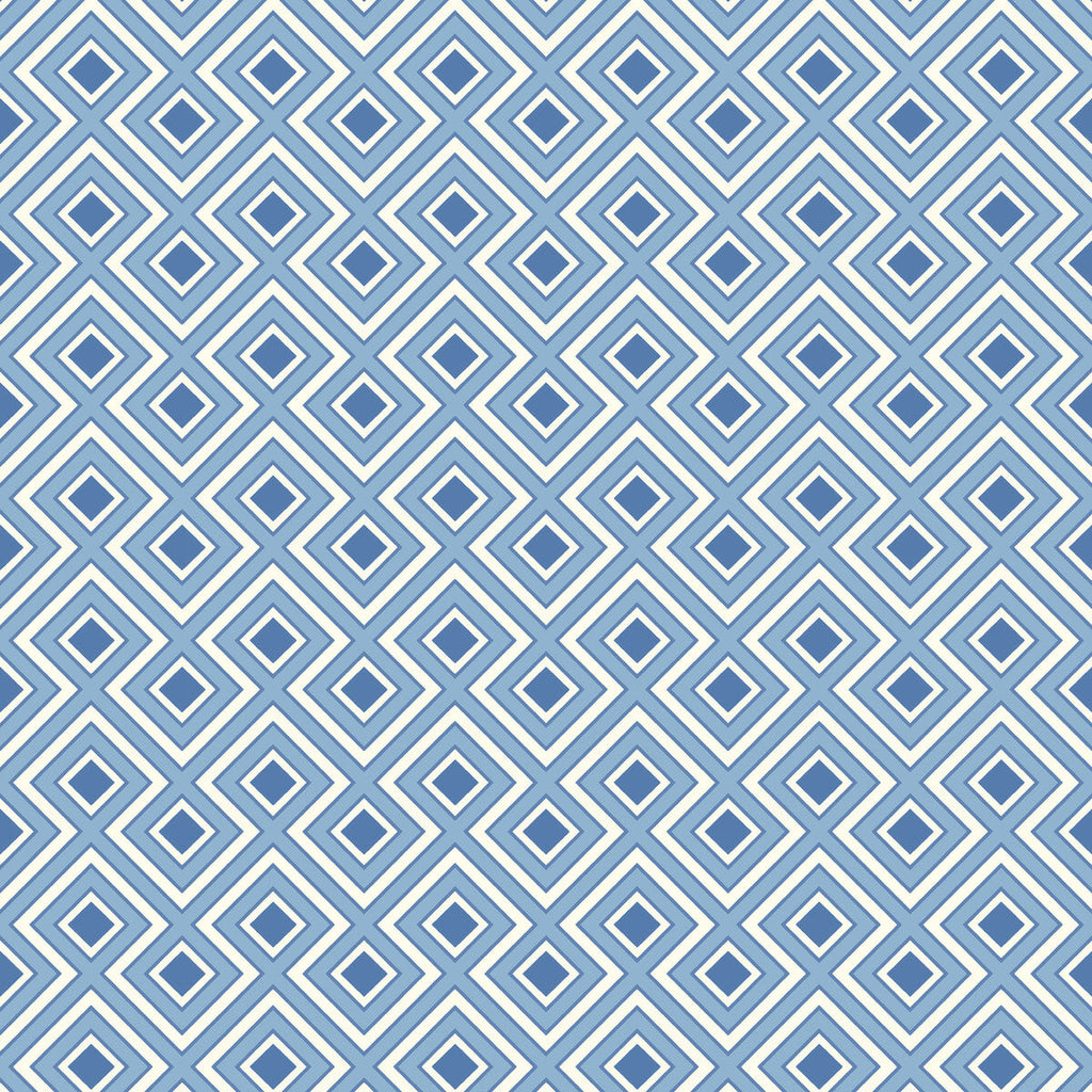 La Fiorentina Small - Blue Blue By G P & J Baker | Ashmore Wallpaper |Geometric  Wallcovering