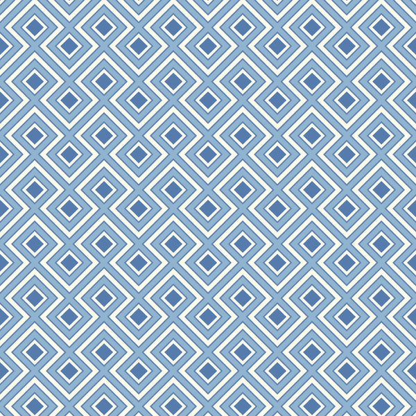 La Fiorentina Small - Blue Blue By G P & J Baker | Ashmore Wallpaper |Geometric  Wallcovering
