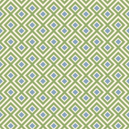 La Fiorentina Small - Emerald/Blue Green By G P & J Baker | Ashmore Wallcovering |Geometric  Wallcovering