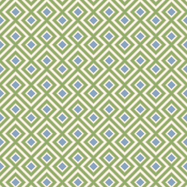 La Fiorentina Small - Emerald/Blue Green By G P & J Baker | Ashmore Wallpaper |Geometric  Wallcovering