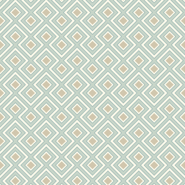 La Fiorentina Small - Aqua Blue By G P & J Baker | Ashmore Wallcovering |Geometric  Wallcovering