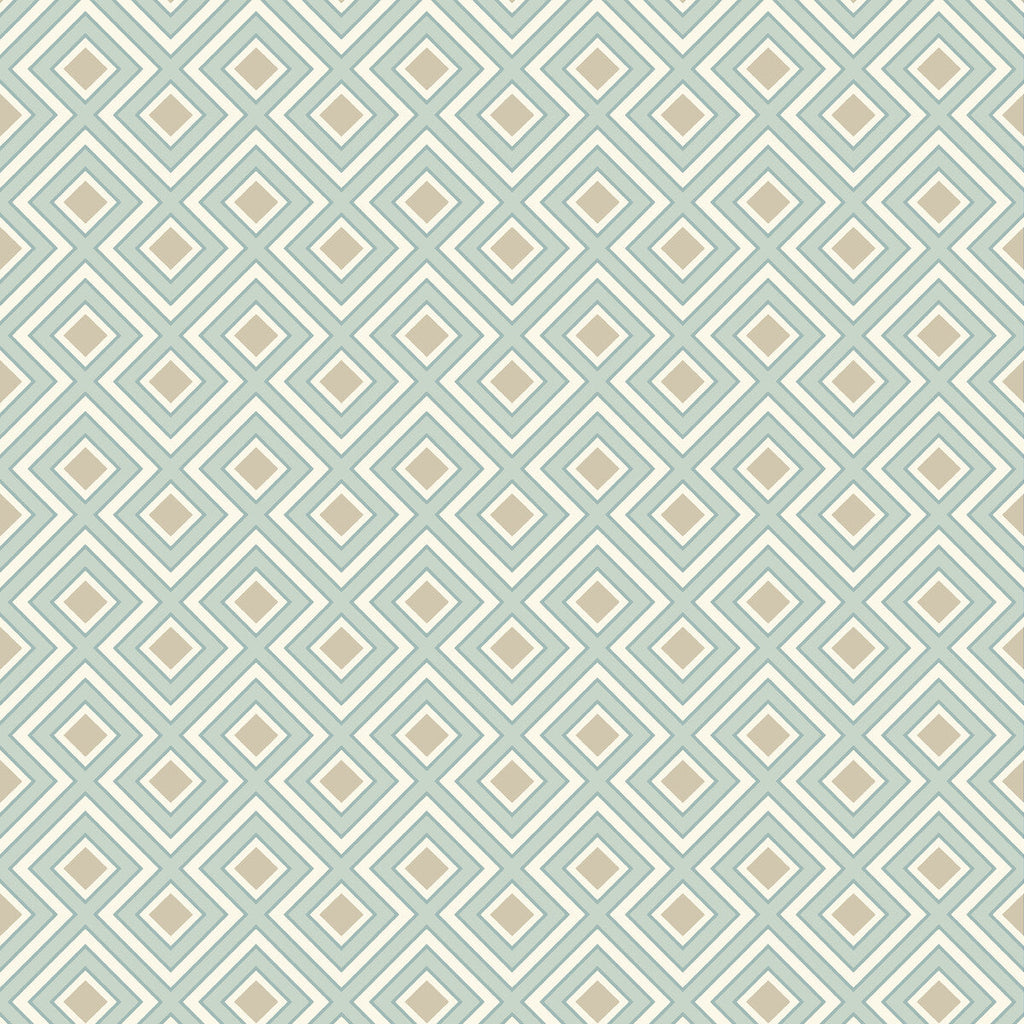 La Fiorentina Small - Aqua Blue By G P & J Baker | Ashmore Wallpaper |Geometric  Wallcovering