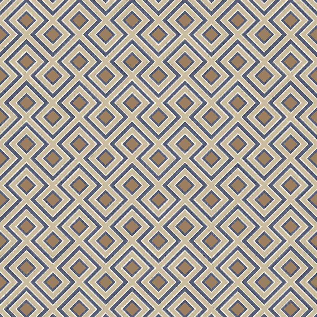 La Fiorentina Small - Indigo Blue By G P & J Baker | Ashmore Wallpaper |Geometric  Wallcovering