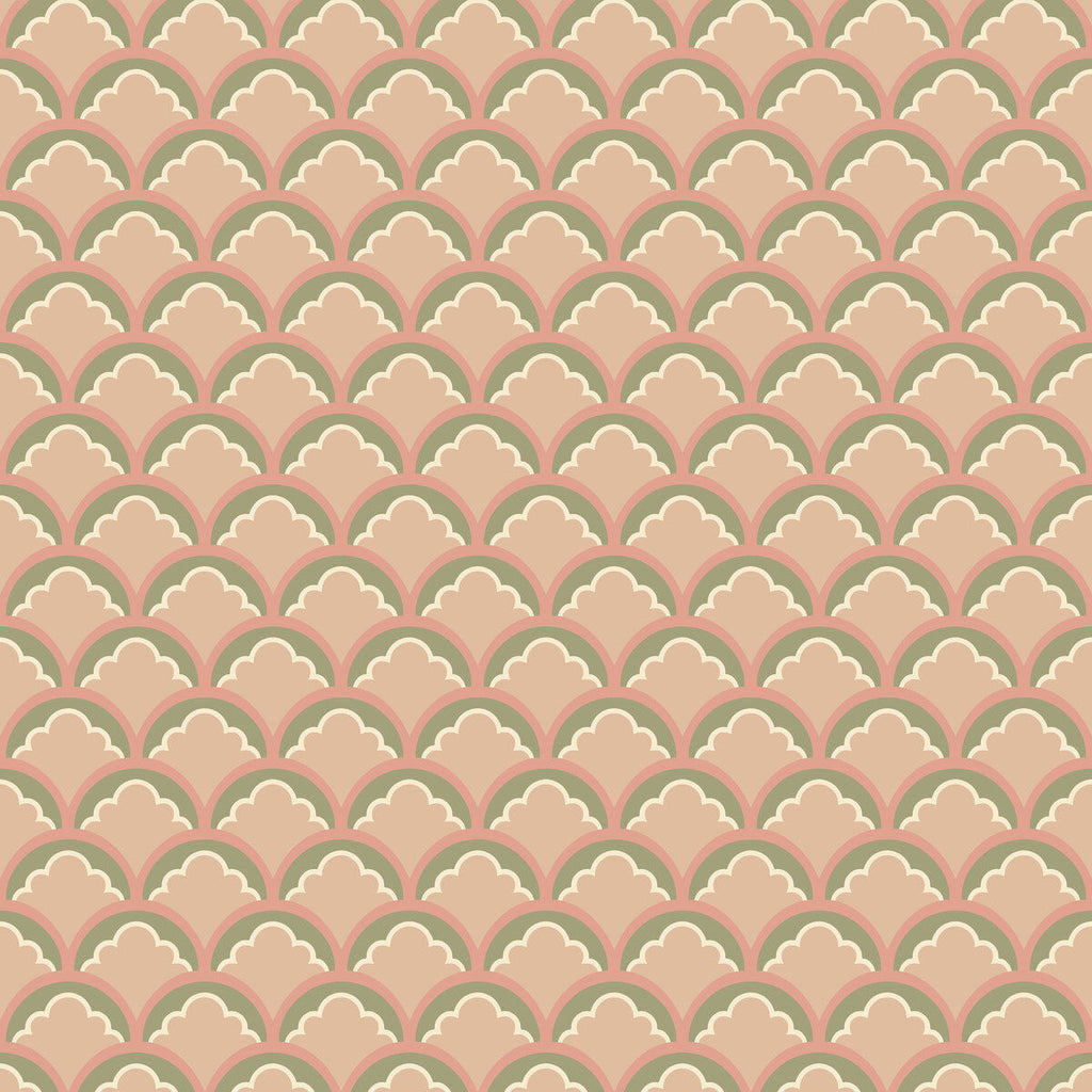 Mount Temple Small - Blush/Green Pink By G P & J Baker | Ashmore Wallpaper |  Wallcovering