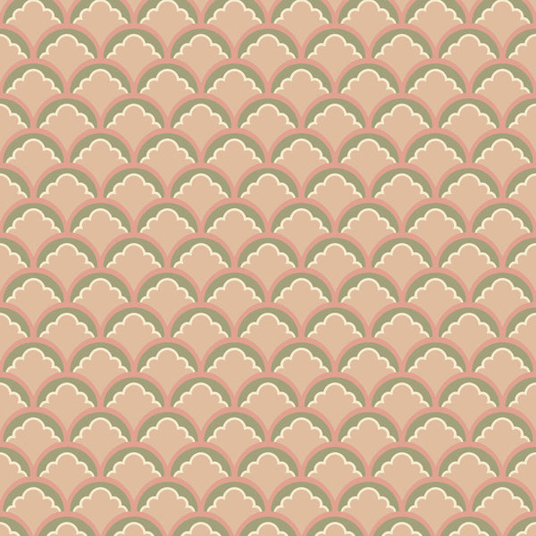 Mount Temple Small - Blush/Green Pink By G P & J Baker | Ashmore Wallpaper |  Wallcovering