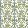 Birds & Cherries - Green/Blue Blue By G P & J Baker | Original Brantwood Wallpaper |Animal/Insects  Wallcovering