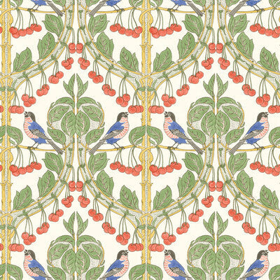 Birds & Cherries - Multi By G P & J Baker | Original Brantwood Wallcovering |Animal/Insects Wallcovering