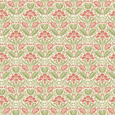 Iris Meadow - Pink/Green Pink By G P & J Baker | Original Brantwood Wallcovering |Botanical & Floral  Wallcovering