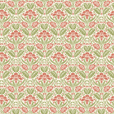 Iris Meadow - Pink/Green Pink By G P & J Baker | Original Brantwood Wallcovering |Botanical & Floral  Wallcovering