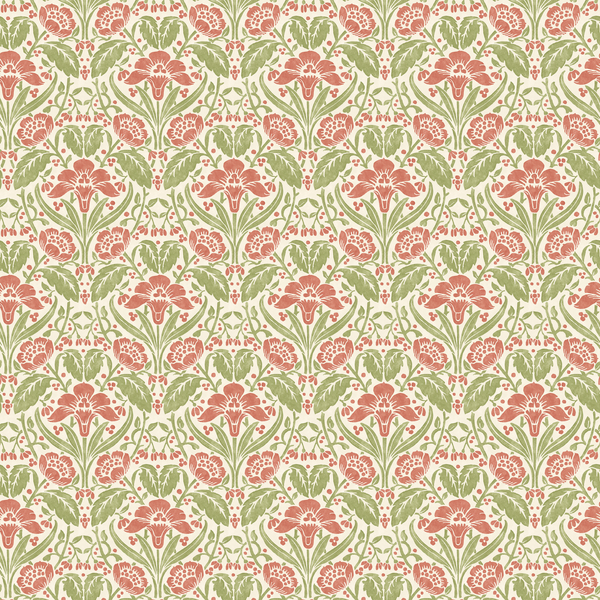 Iris Meadow - Pink/Green Pink By G P & J Baker | Original Brantwood Wallcovering |Botanical & Floral  Wallcovering