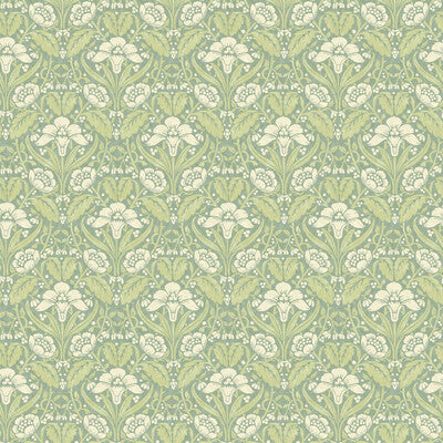 Iris Meadow - Aqua/Green Blue By G P & J Baker | Original Brantwood Wallcovering |Botanical & Floral  Wallcovering