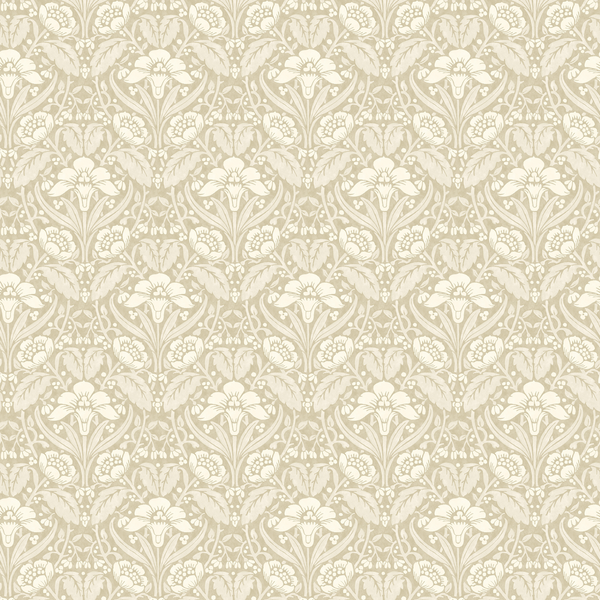 Iris Meadow - Linen Beige By G P & J Baker | Original Brantwood Wallcovering |Botanical & Floral  Wallcovering