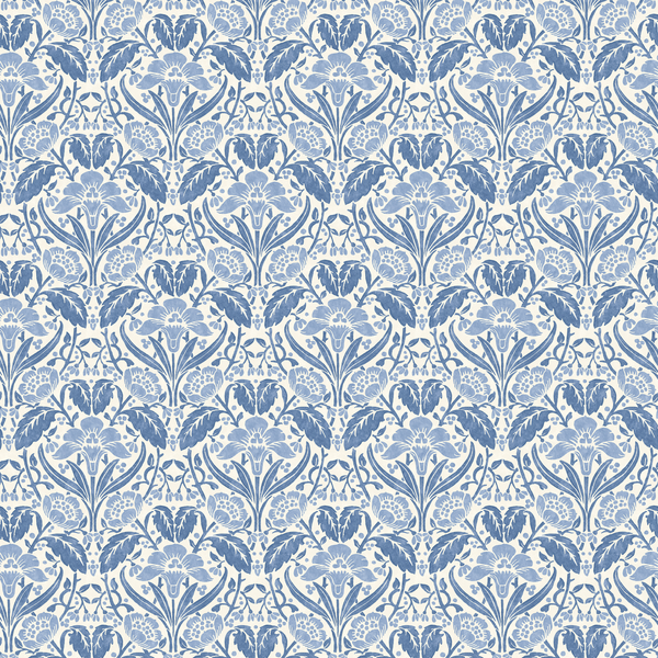 Iris Meadow - Blue By G P & J Baker | Original Brantwood Wallcovering |Botanical & Floral Wallcovering