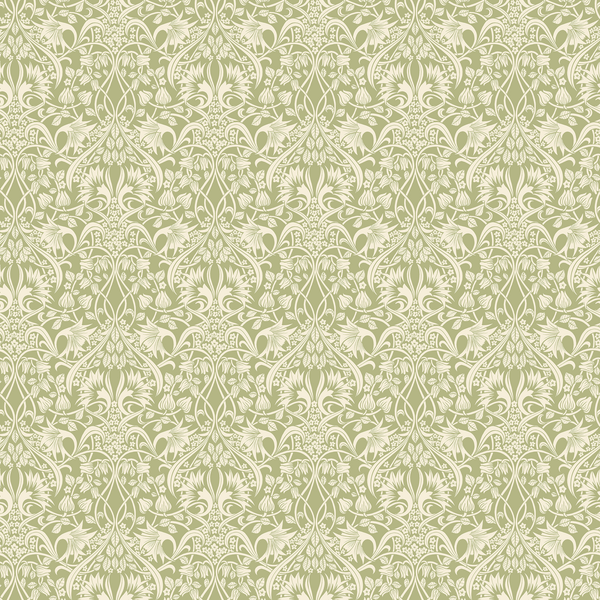 Fritillerie - Green By G P & J Baker | Original Brantwood Wallcovering |Botanical & Floral Wallcovering