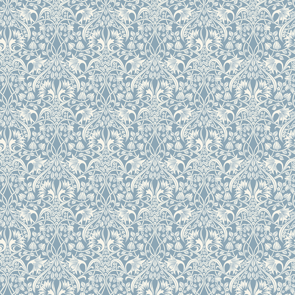Fritillerie - Blue By G P & J Baker | Original Brantwood Wallcovering |Botanical & Floral Wallcovering