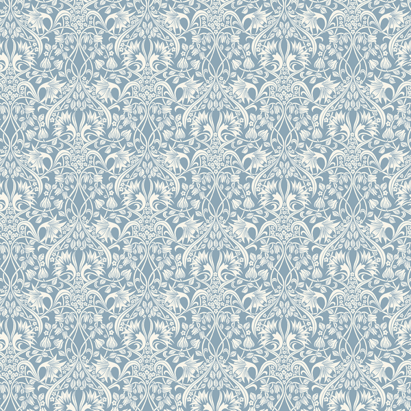 Fritillerie - Blue By G P & J Baker | Original Brantwood Wallcovering |Botanical & Floral Wallcovering