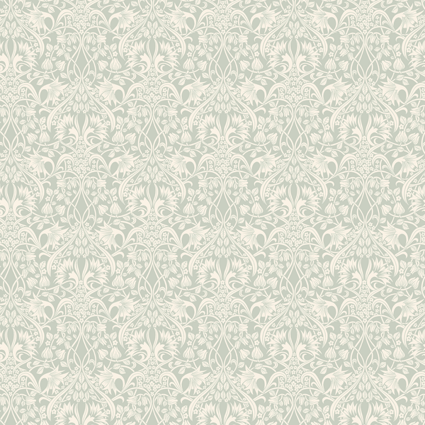 Fritillerie - Aqua Blue By G P & J Baker | Original Brantwood Wallcovering |Botanical & Floral  Wallcovering