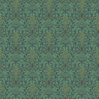 Fritillerie - Indigo/Teal Blue By G P & J Baker | Original Brantwood Wallpaper |Botanical & Floral  Wallcovering