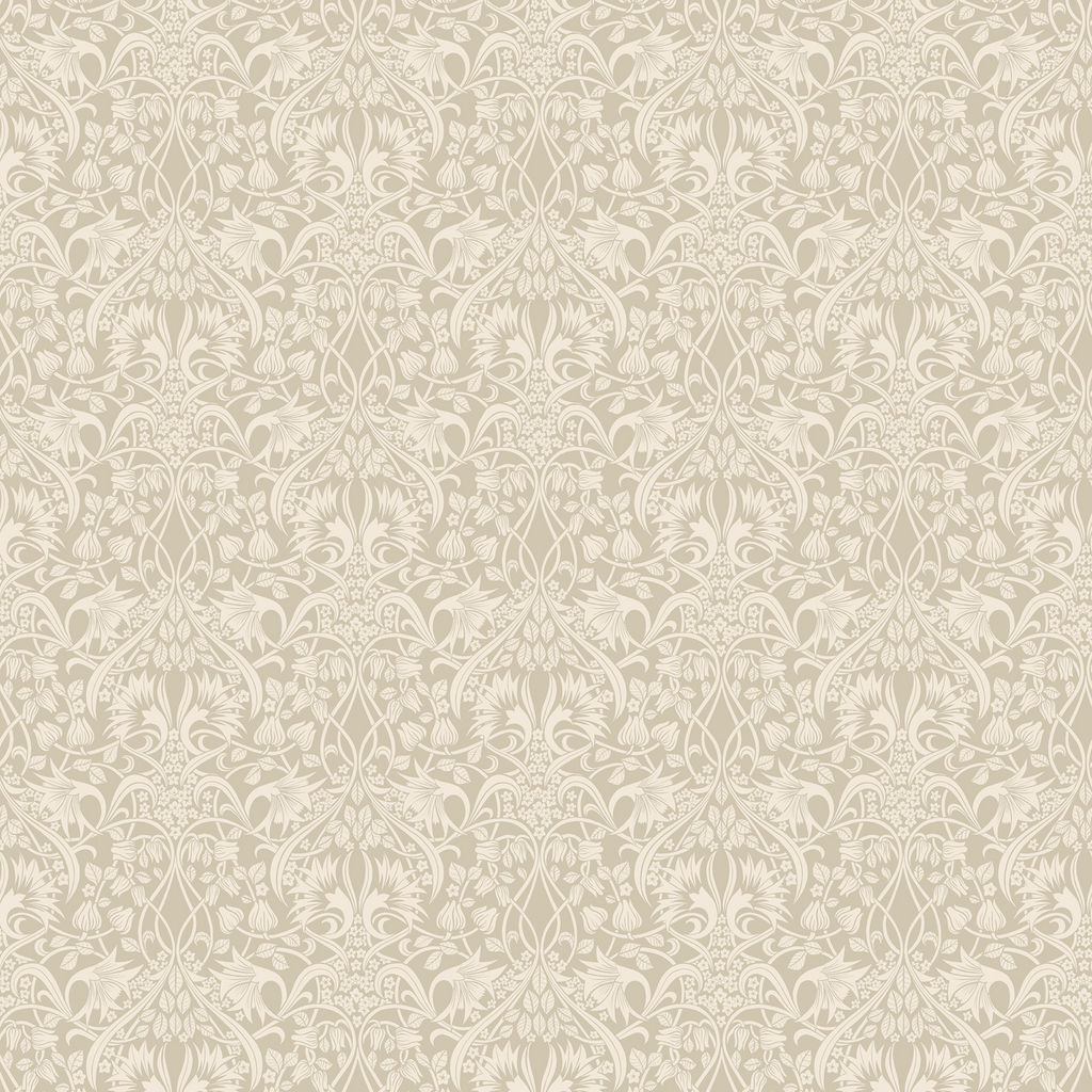 Fritillerie - Linen Beige By G P & J Baker | Original Brantwood Wallcovering |Botanical & Floral  Wallcovering