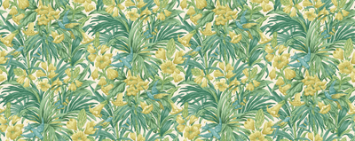 Trumpet Flowers - Emerald Green By G P & J Baker | Original Brantwood Wallcovering |Botanical & Floral  Wallcovering