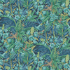 Trumpet Flowers - Indigo/Teal Blue By G P & J Baker | Original Brantwood Wallpaper |Botanical & Floral  Wallcovering