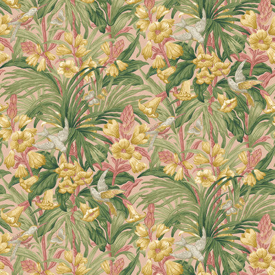 Trumpet Flowers - Blush Pink By G P & J Baker | Original Brantwood Wallcovering |Botanical & Floral  Wallcovering